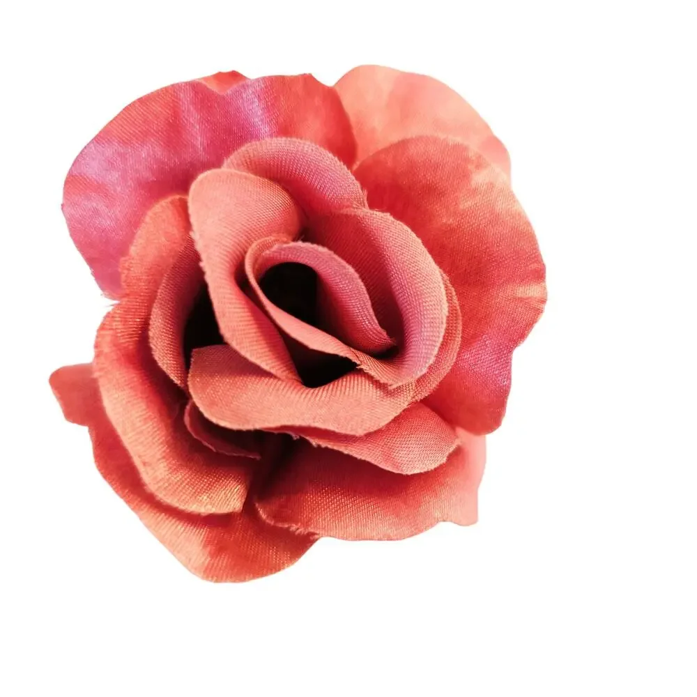 105 Mauve Pink Satin Rose Heads Lot Open Roses Buds Stemless Wedding Craft Decor